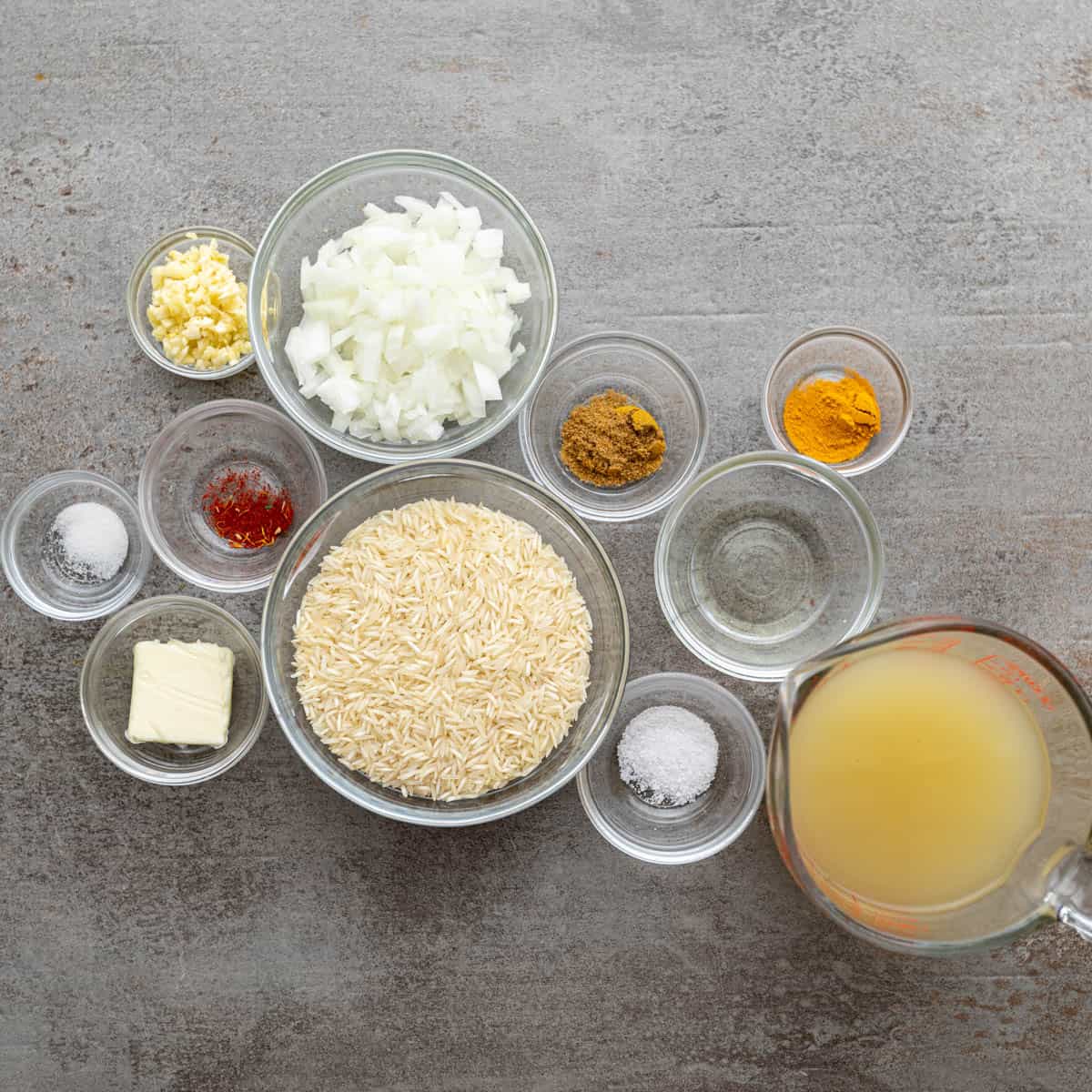ingredients for saffron rice 