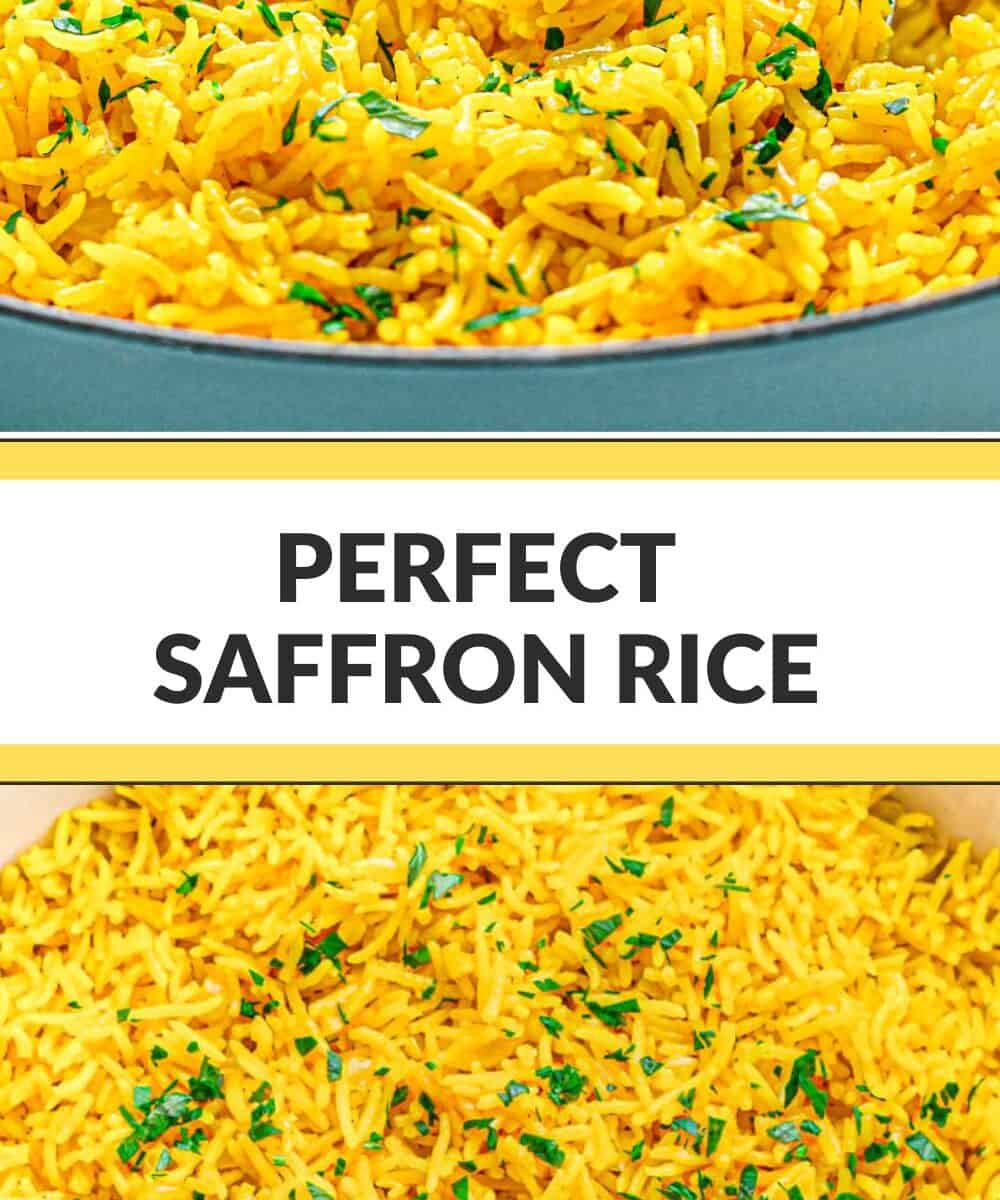 saffron rice recipe pinterest pin.
