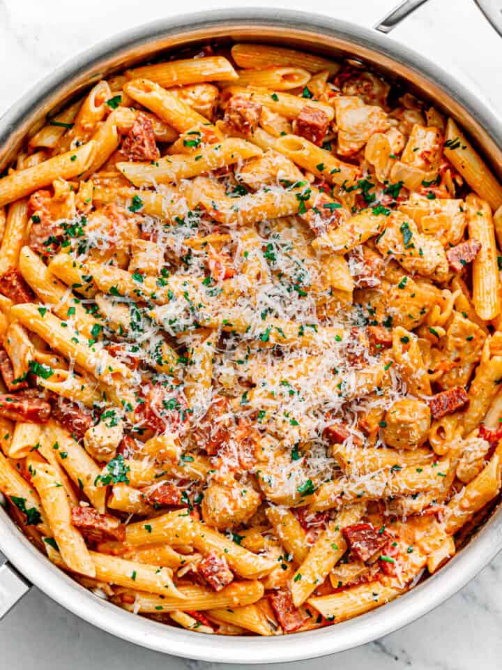 chicken and chorizo pasta recipe.