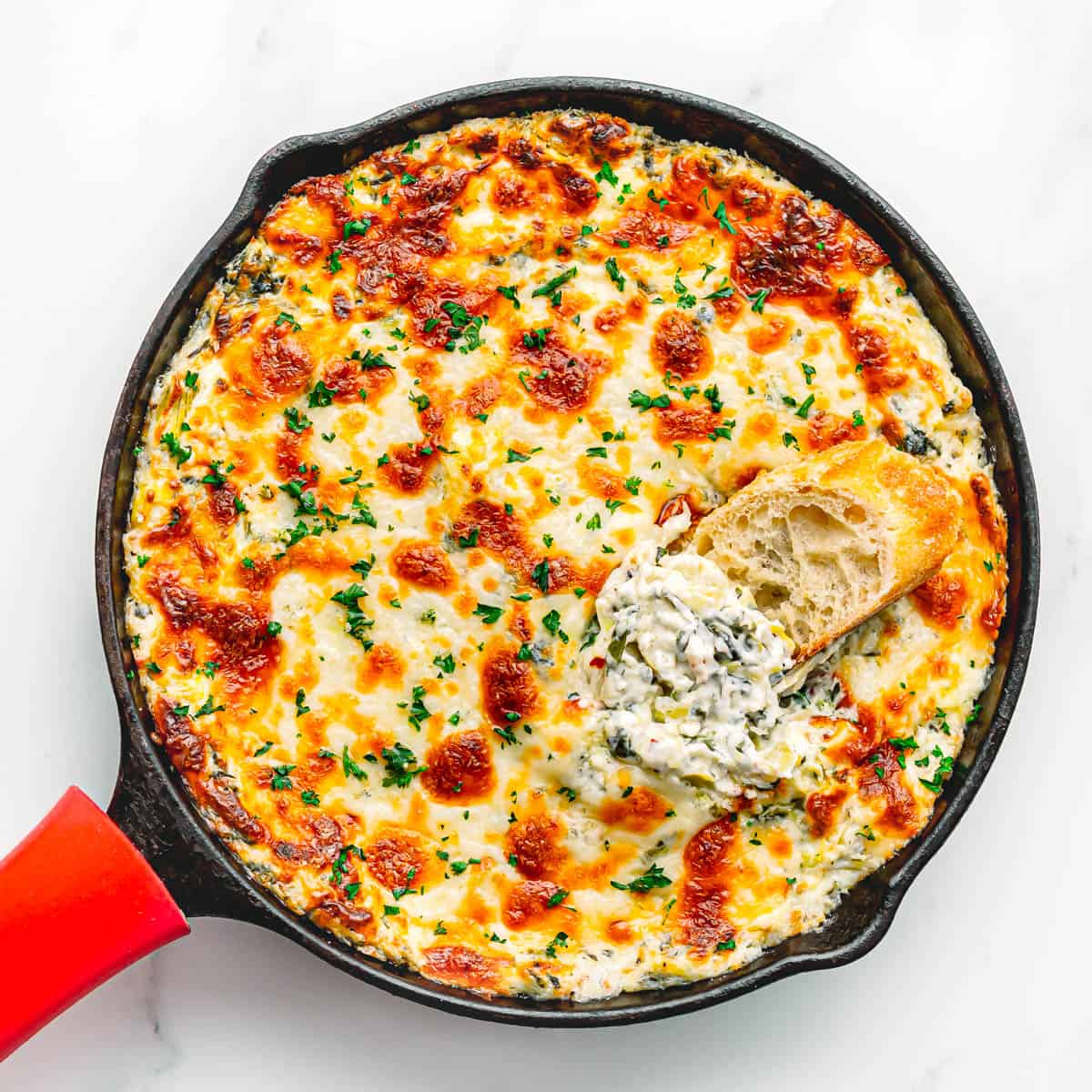 baked spinach artichoke dip. 