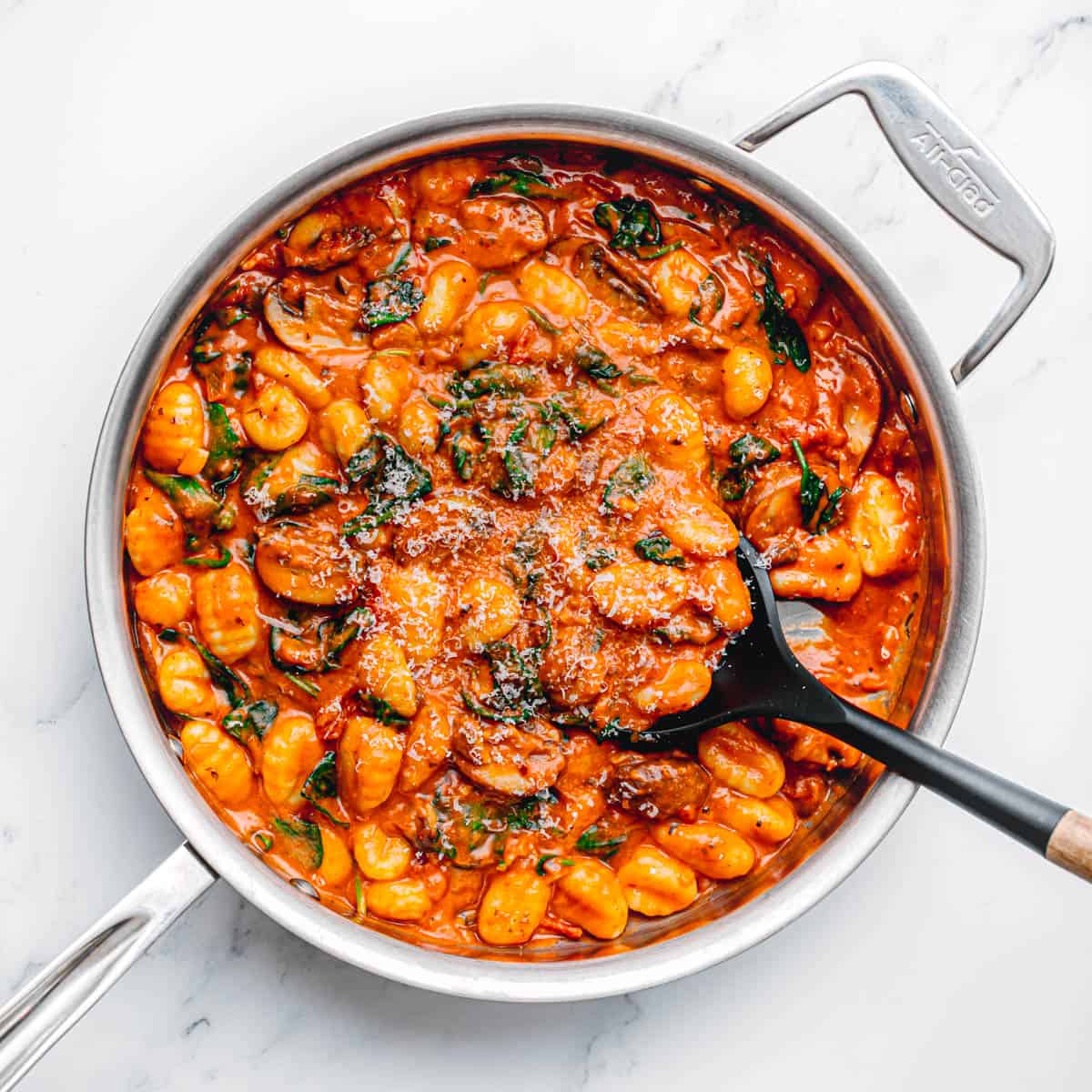 gnocchi with mascarpone and tomato sauce.