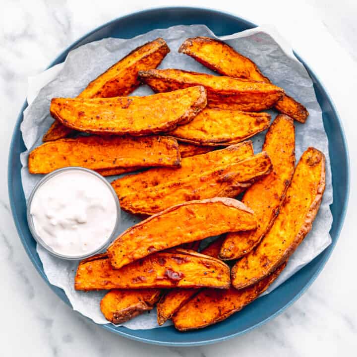 Air Fryer Sweet Potato Wedges - Posh Journal