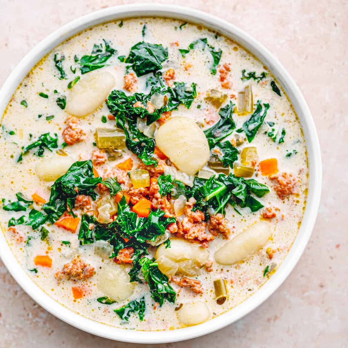 slow cooker creamy sausage and gnocchi soup recipe. 