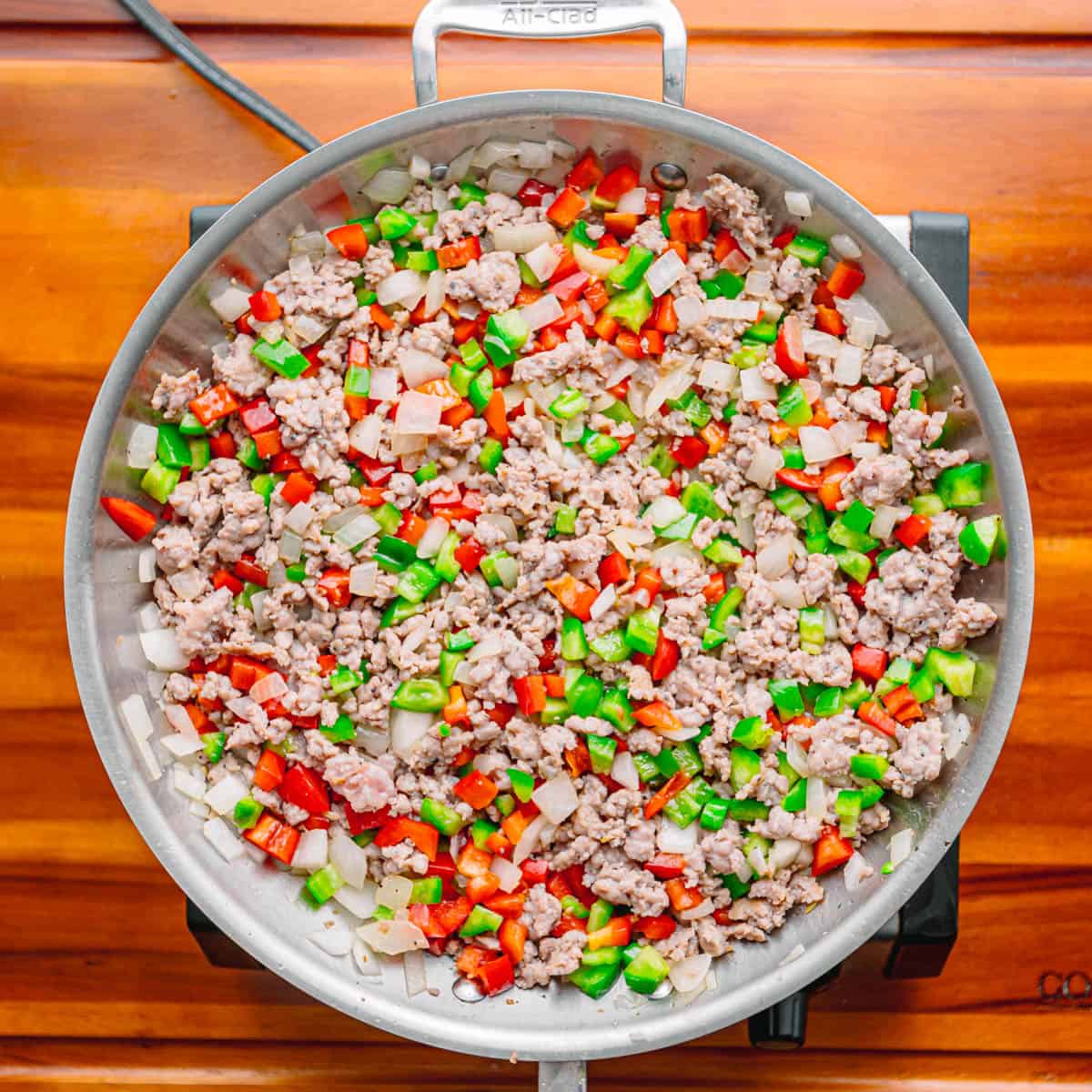 Sautéeing vegetables.