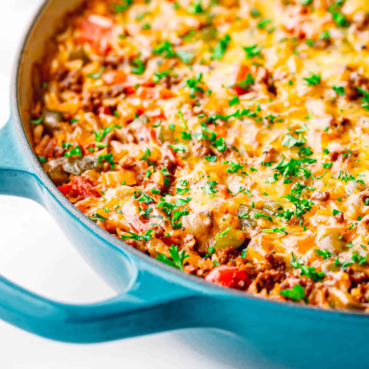 Mexican beef and rice skillet recipe. 