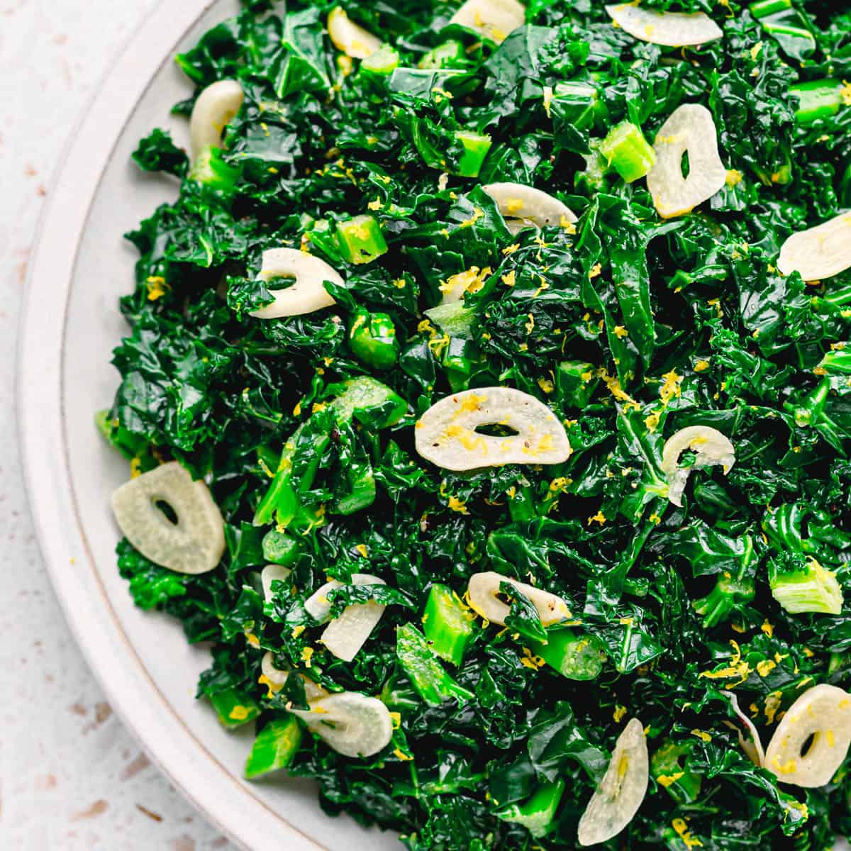 Sautéed kale with garlic recipe. 