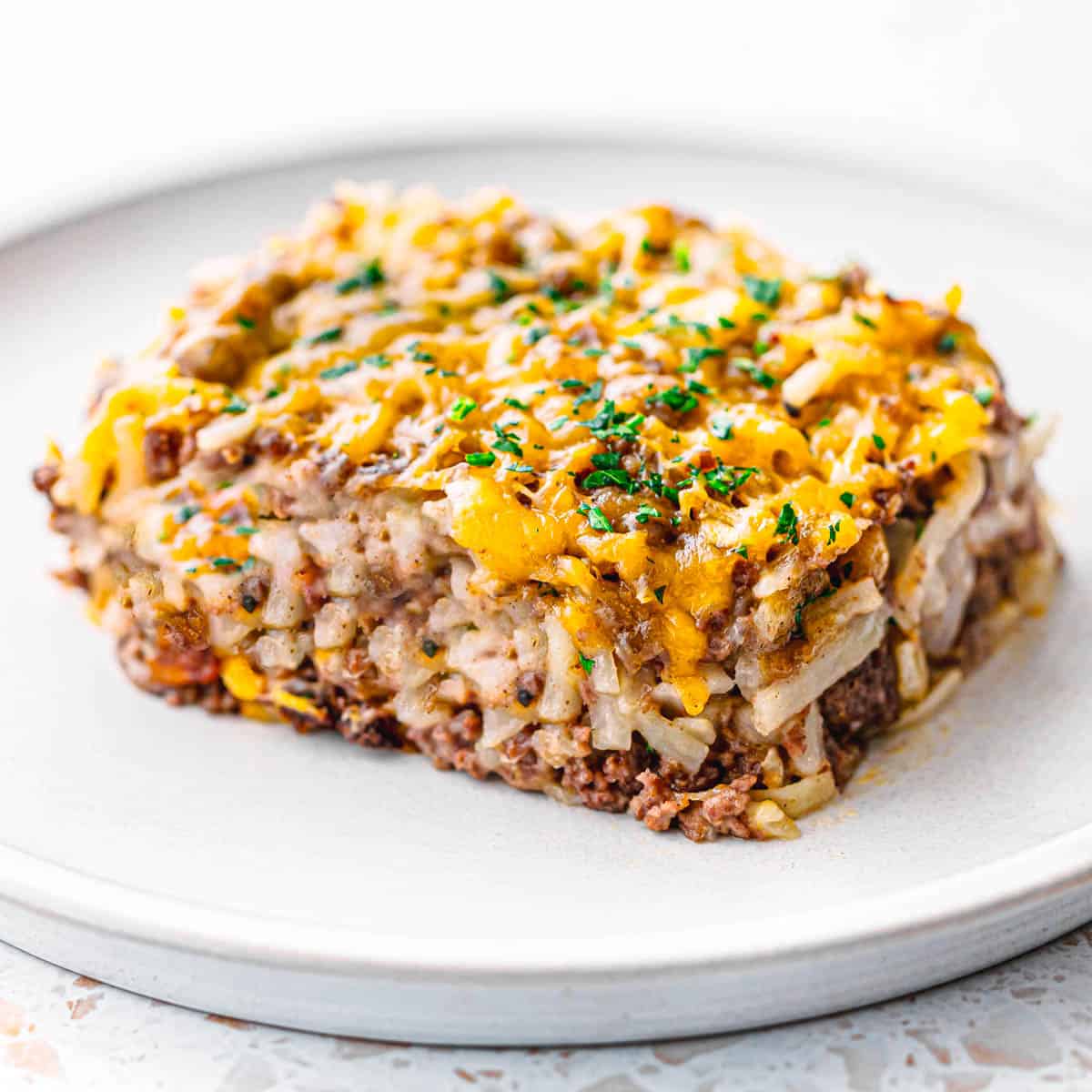 Hamburger Hash Brown Casserole recipe.