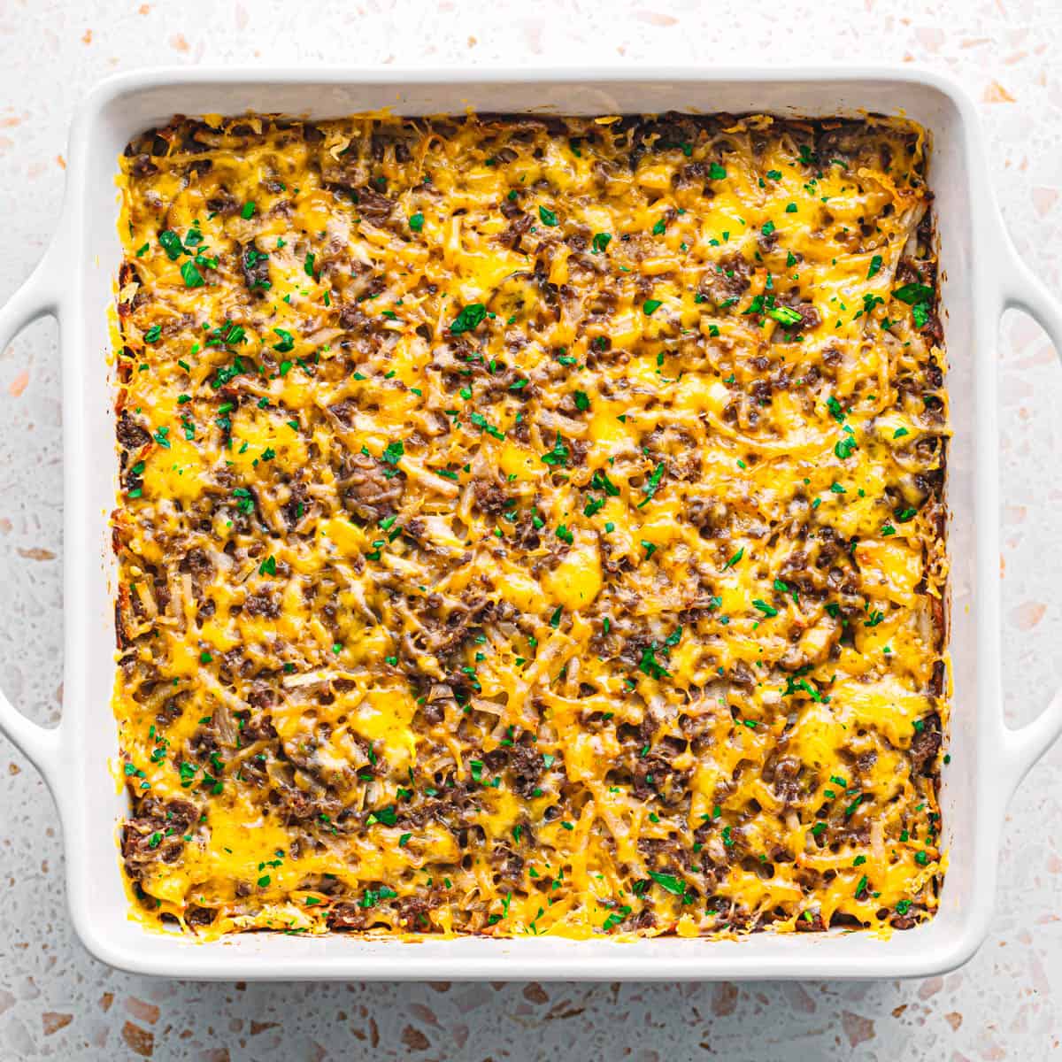 Hamburger Hash Brown Casserole recipe.