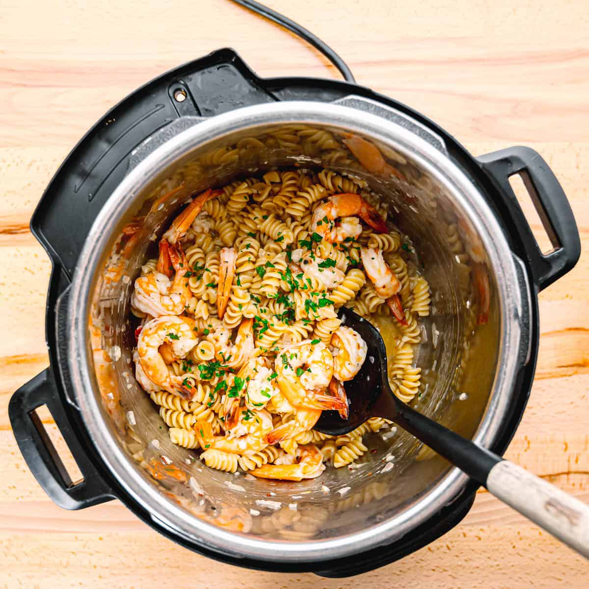 cooked shrimp scampi in an instant pot.