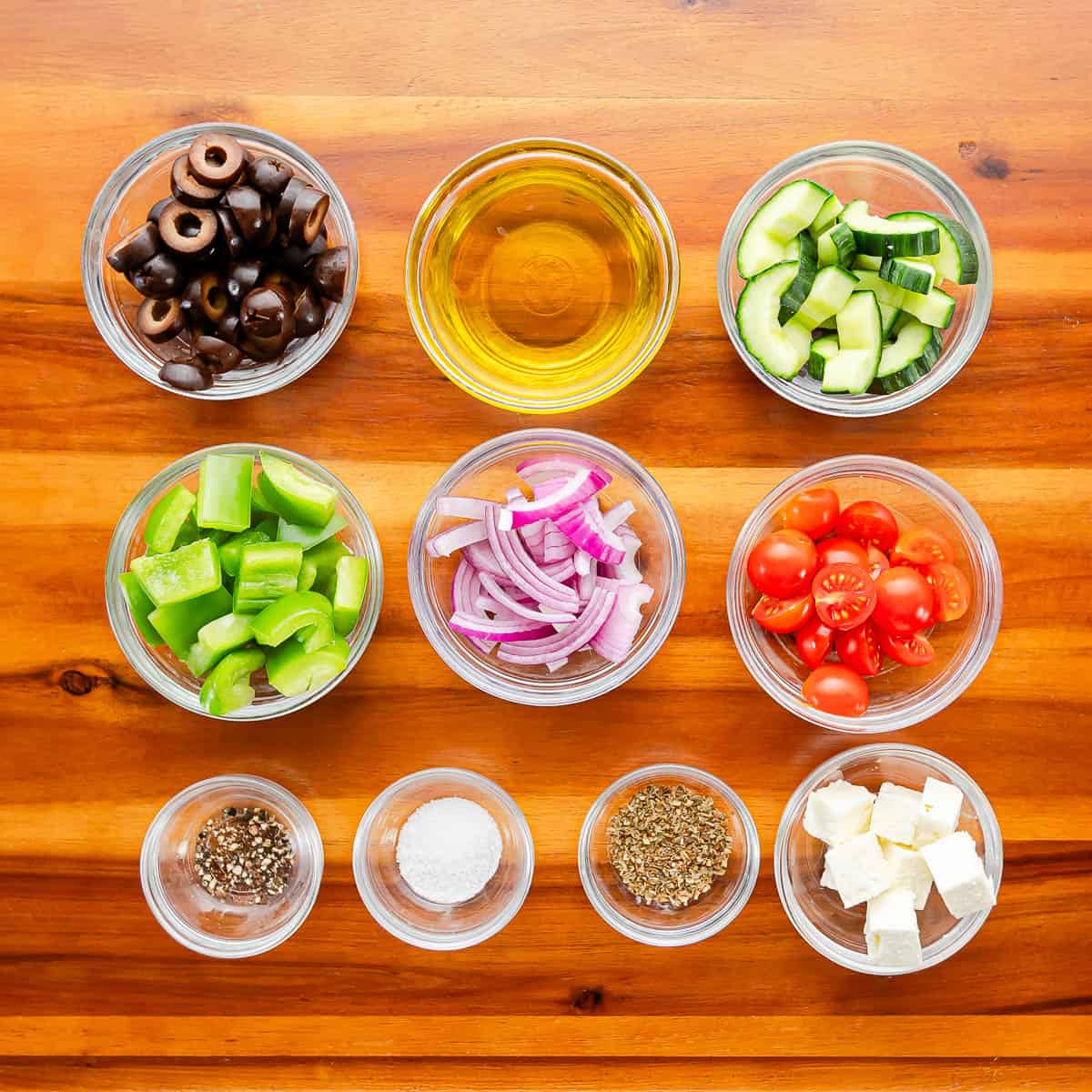 ingredients for greek salad.