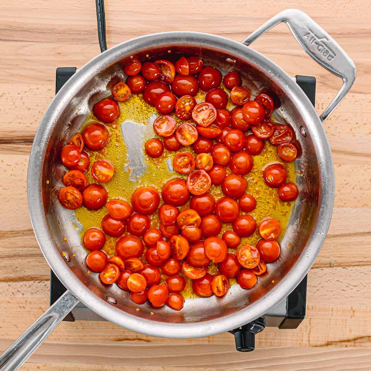 cooking cherry tomato.