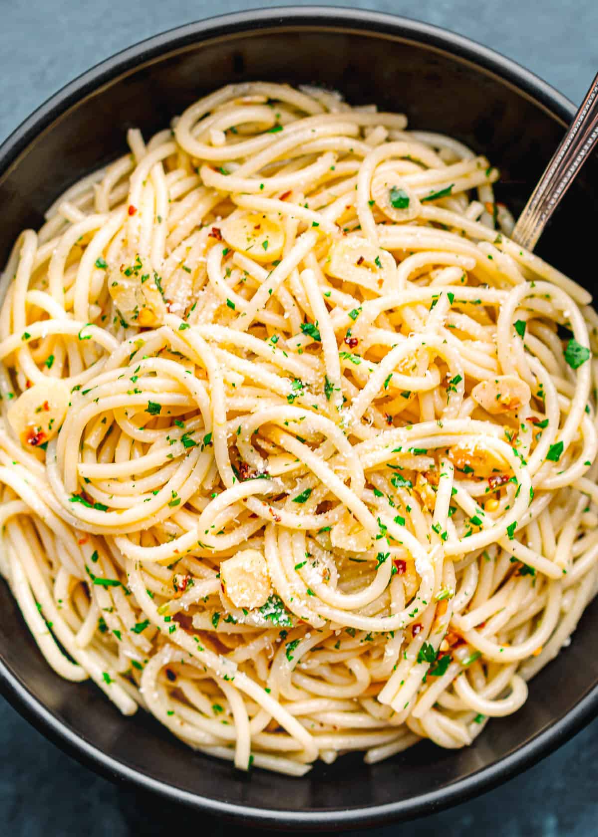 Spaghetti Aglio e Olio recipe. 