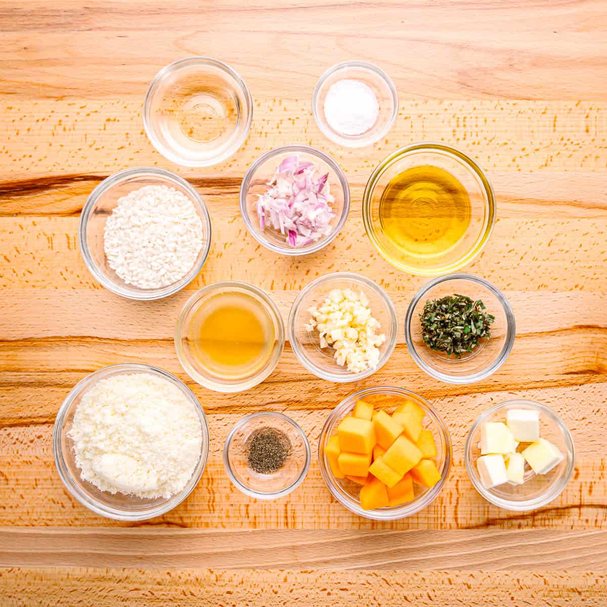 Ingredients for Butternut Squash Risotto: