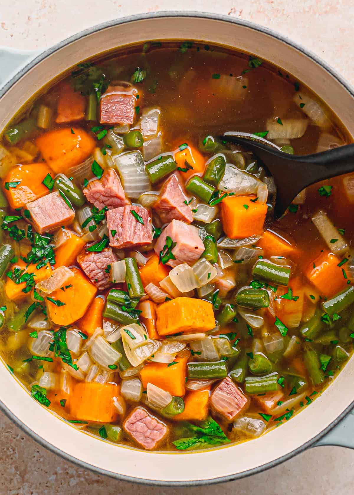 green bean ham and potato soup recipe. 