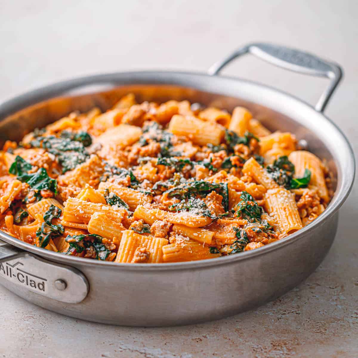 kale and sausage pasta.