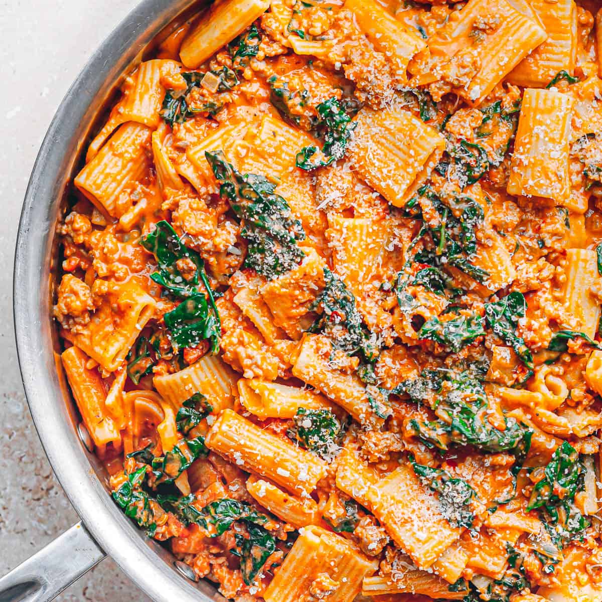 Kale and sausage pasta.