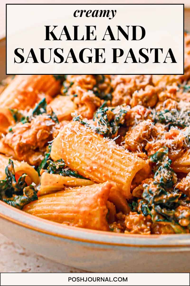 Kale and sausage pasta recipe.