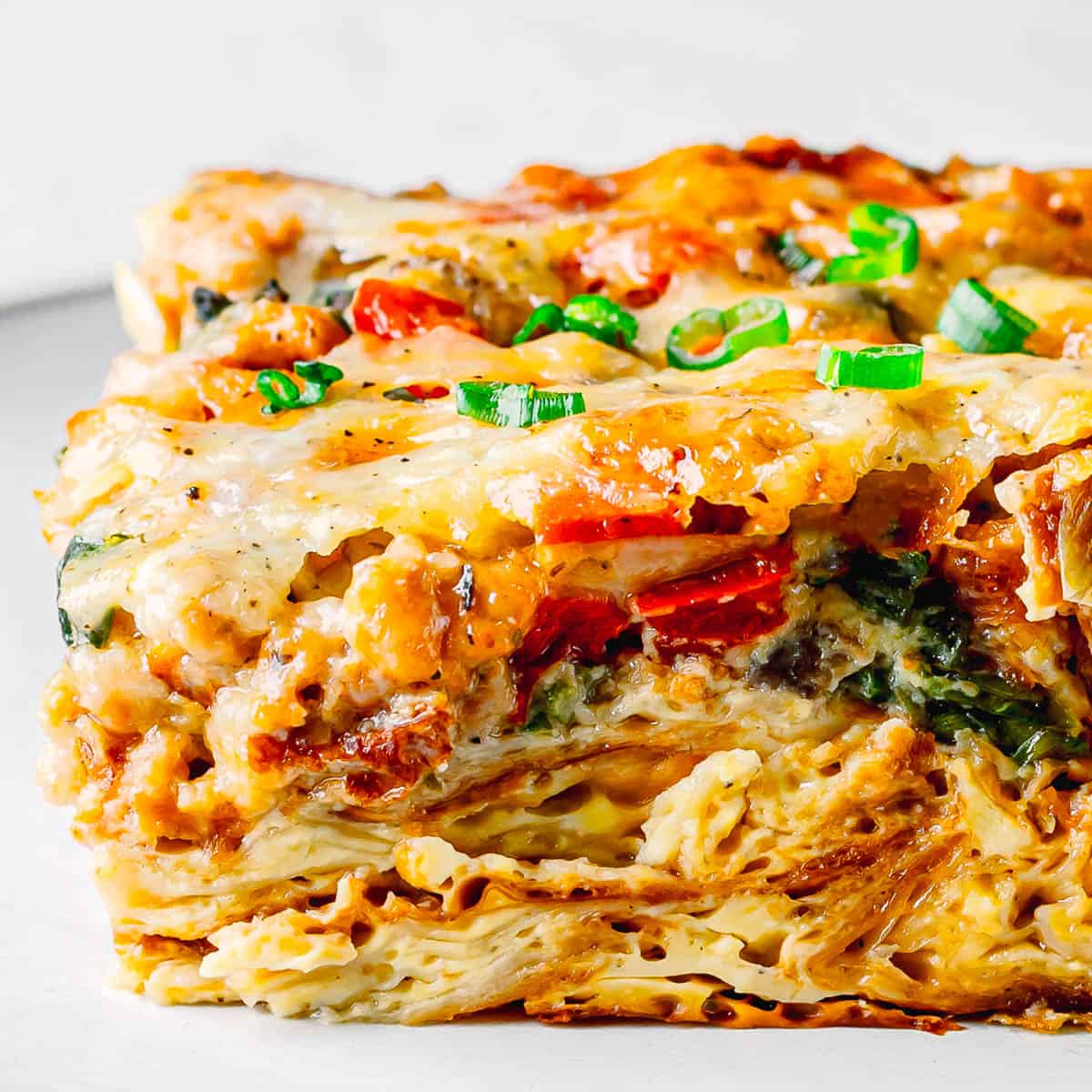 Croissant Breakfast Casserole with Sausage.