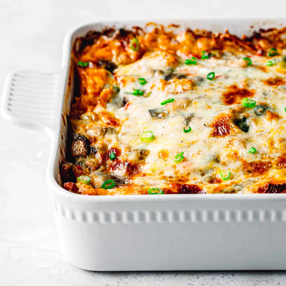 Croissant Breakfast Casserole with Sausage.