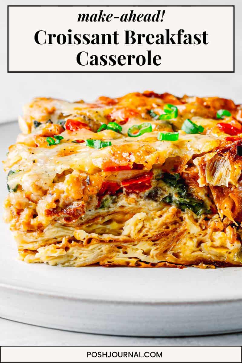 Croissant Breakfast Casserole with Sausage.