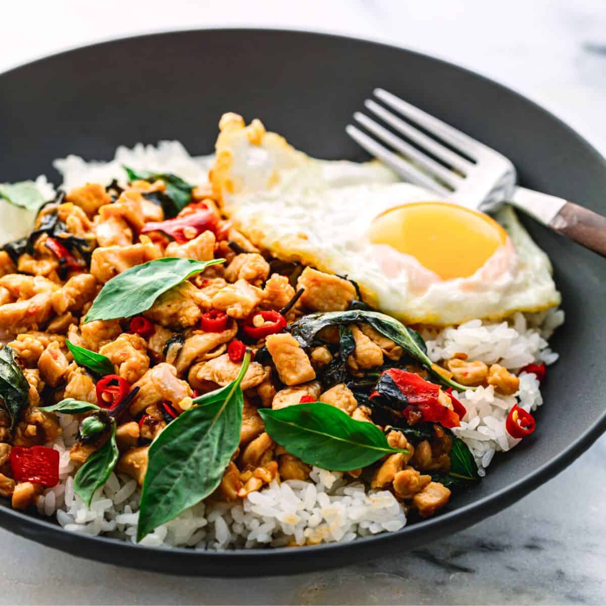 Spicy Thai Basil Chicken recipe. 