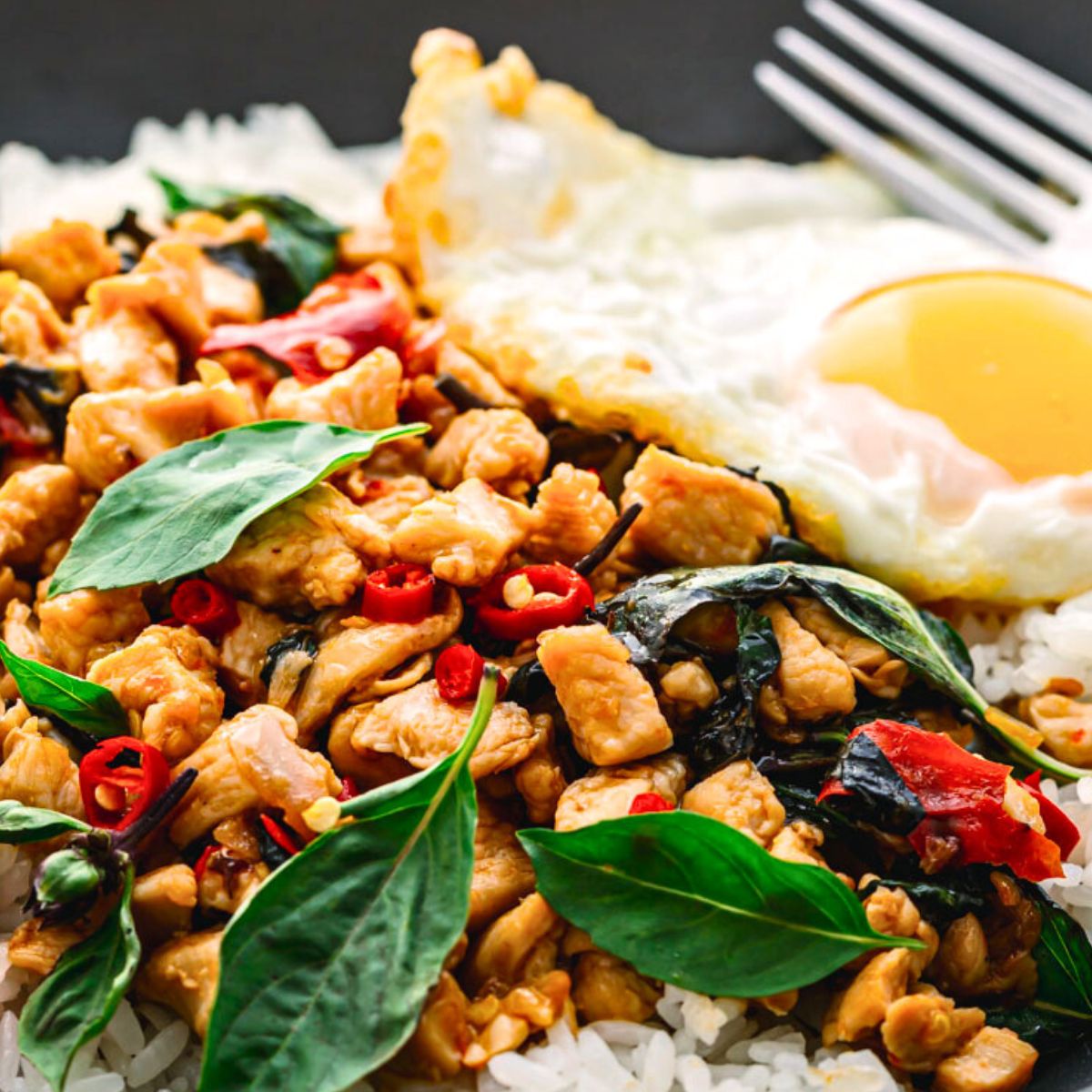 Spicy Thai Basil Chicken recipe. 