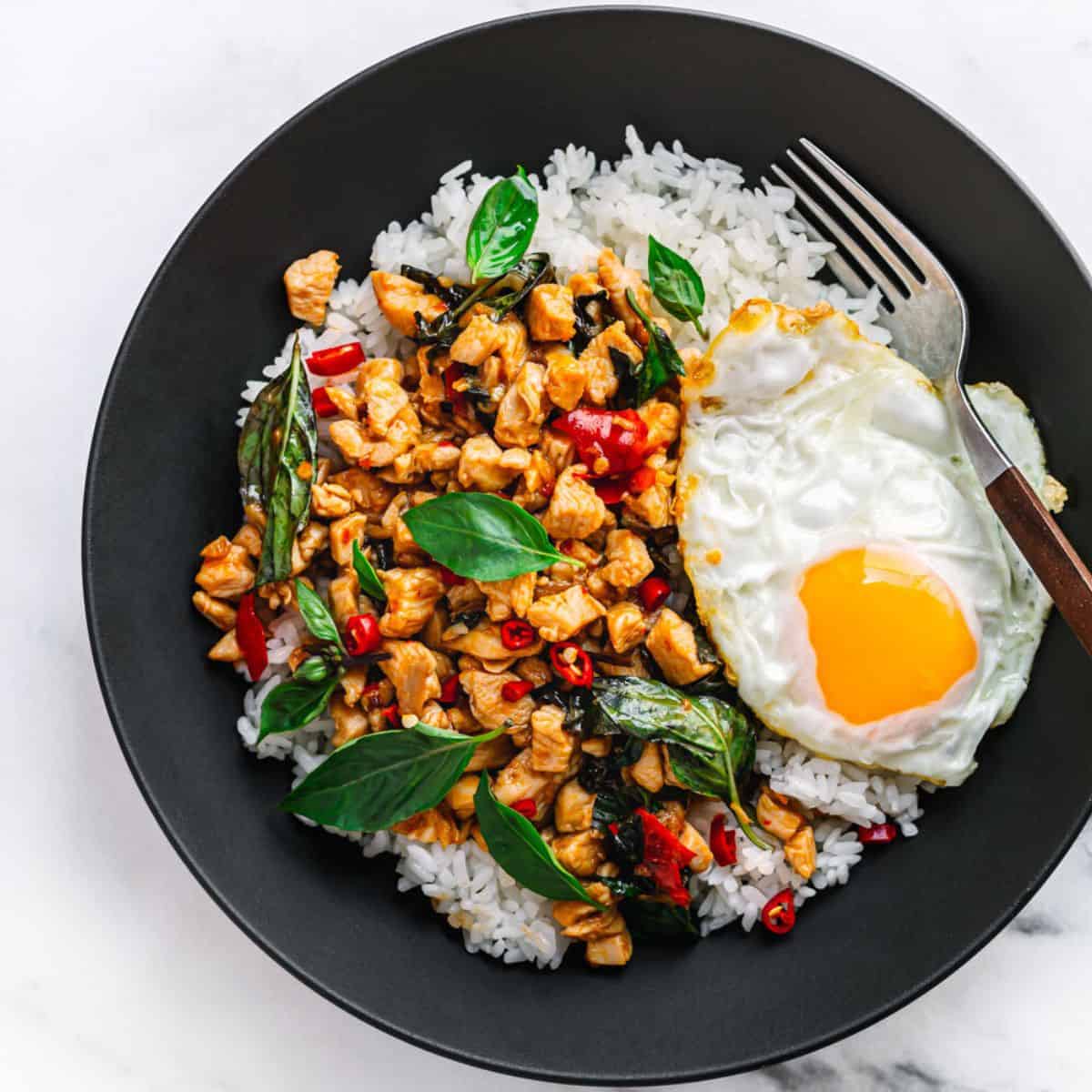 Spicy Thai Basil Chicken recipe. 