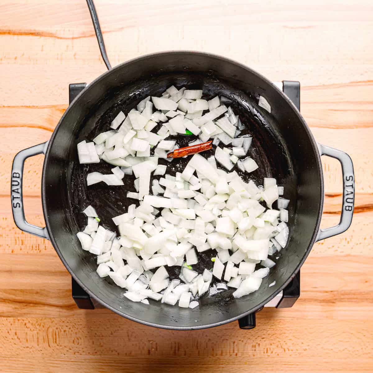 sautéing spices. 