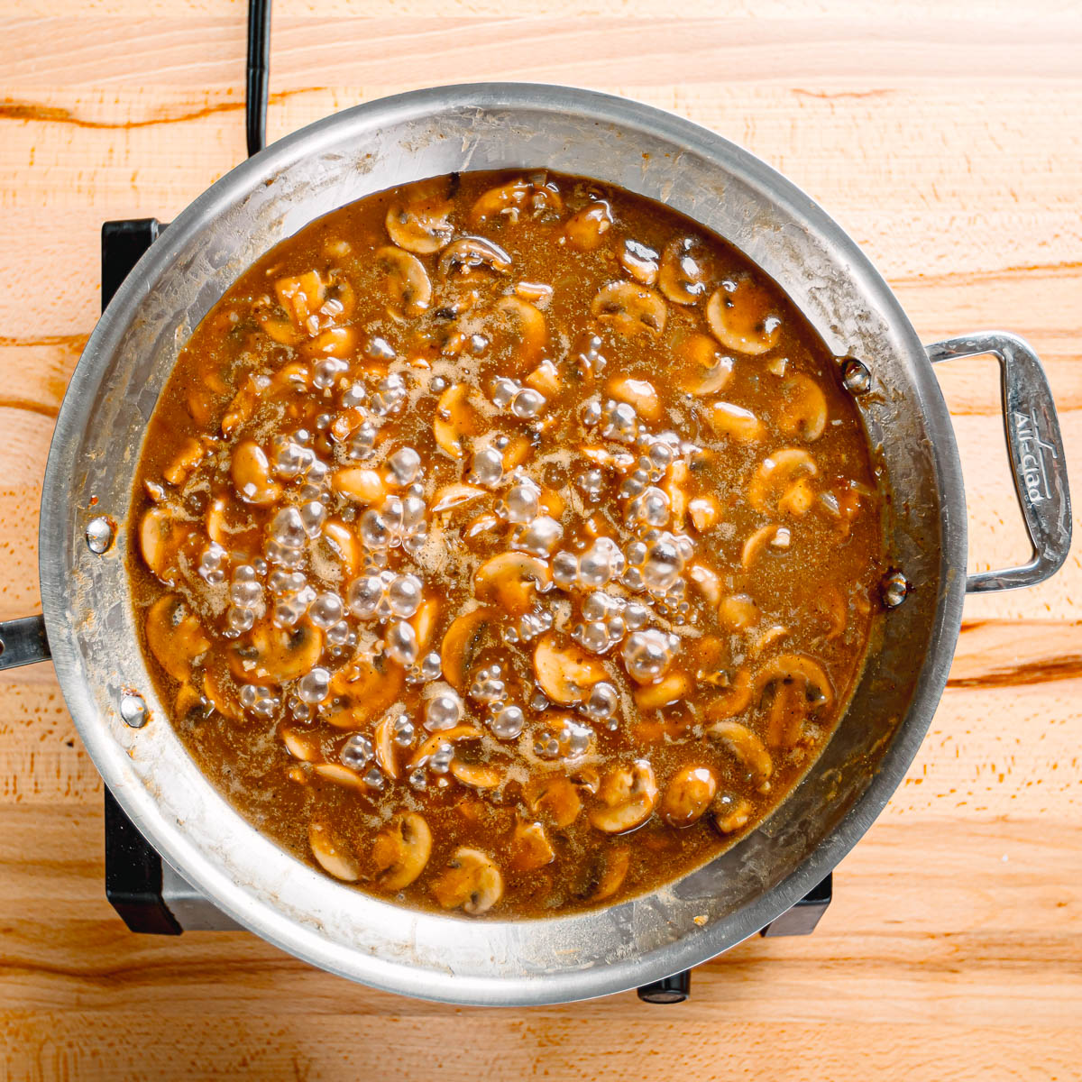 making madeira sauce. 