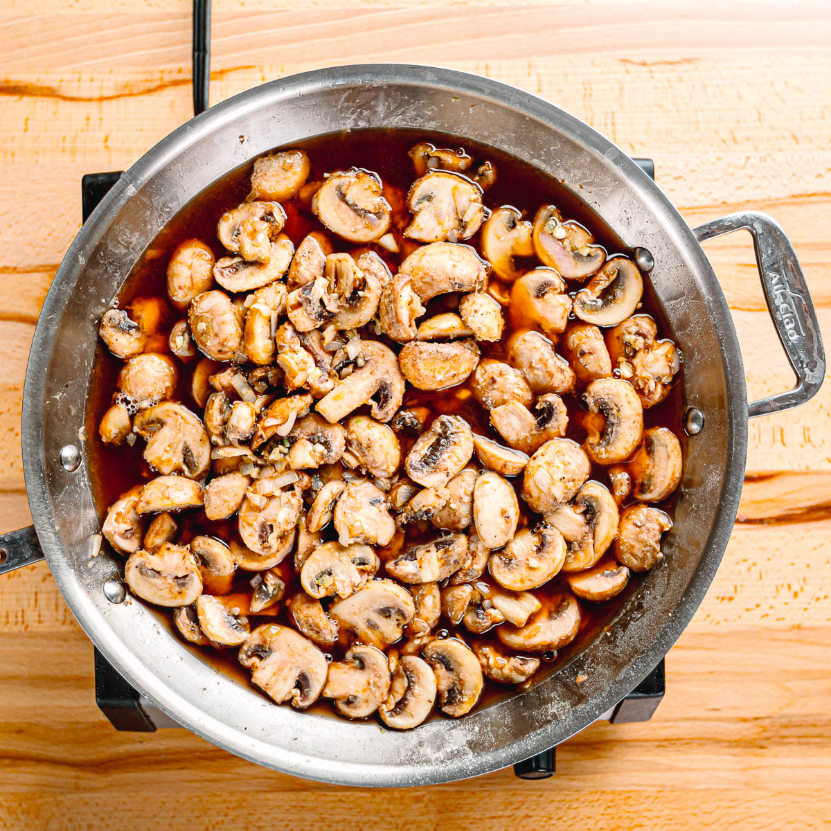 deglazing the pan with madeira wine. 