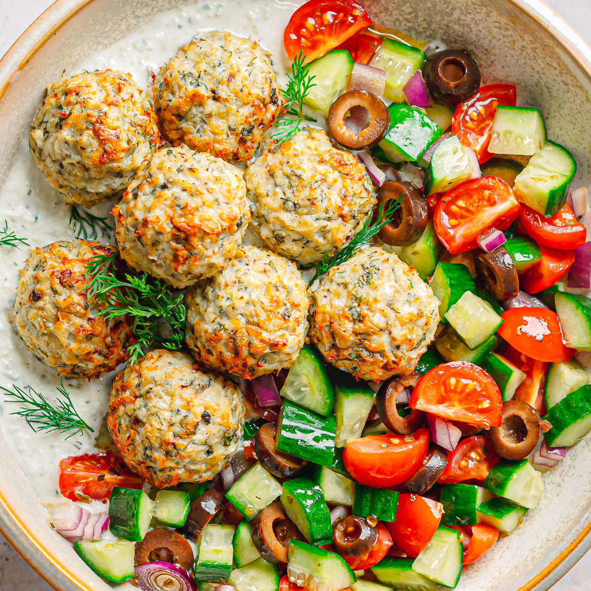 Greek meatballs with chicken. 