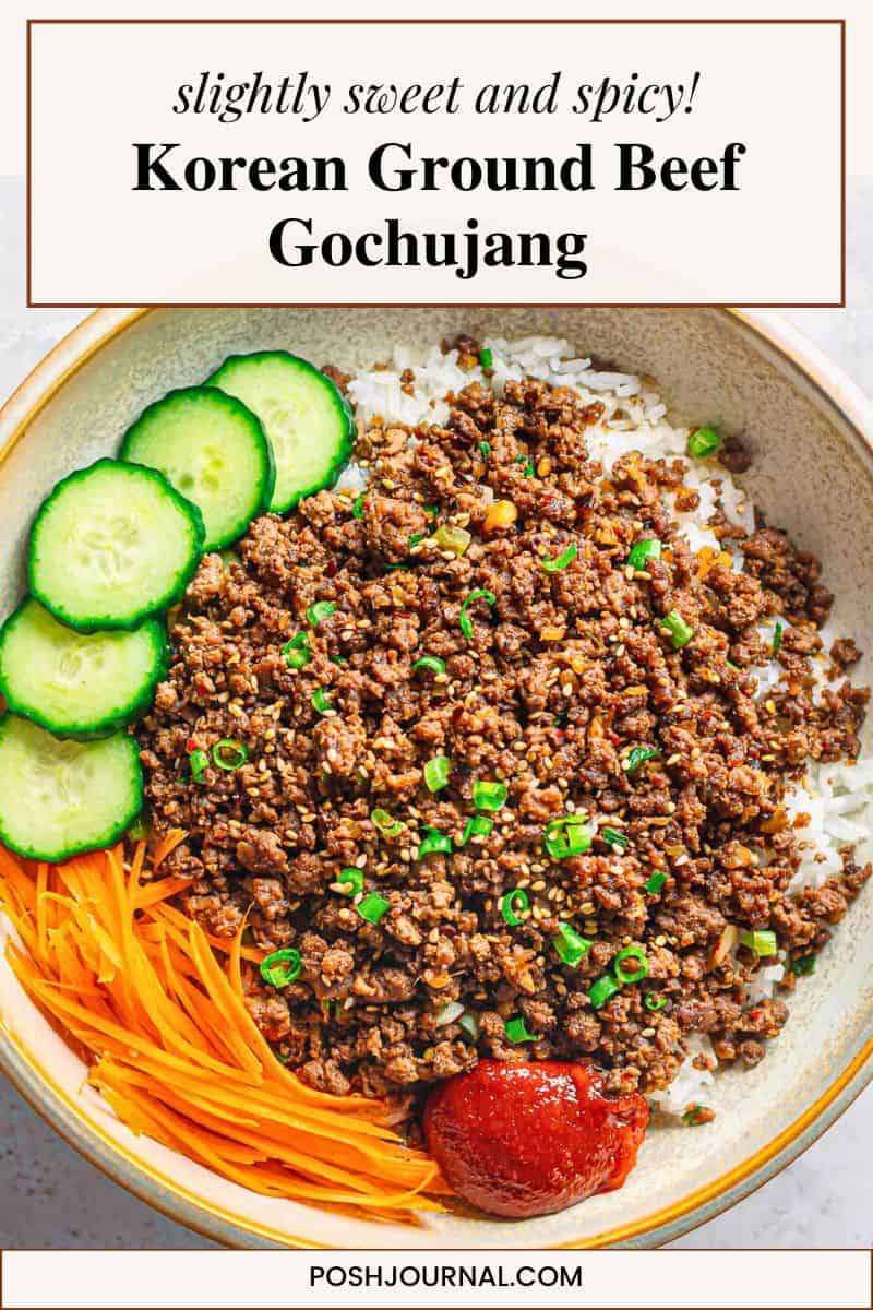 Korean ground beef gochujang recipe pin.