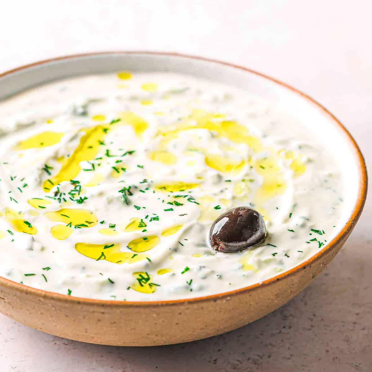 Easy Homemade Tzatziki Sauce with Fresh Cucumber and Greek Yogurt.