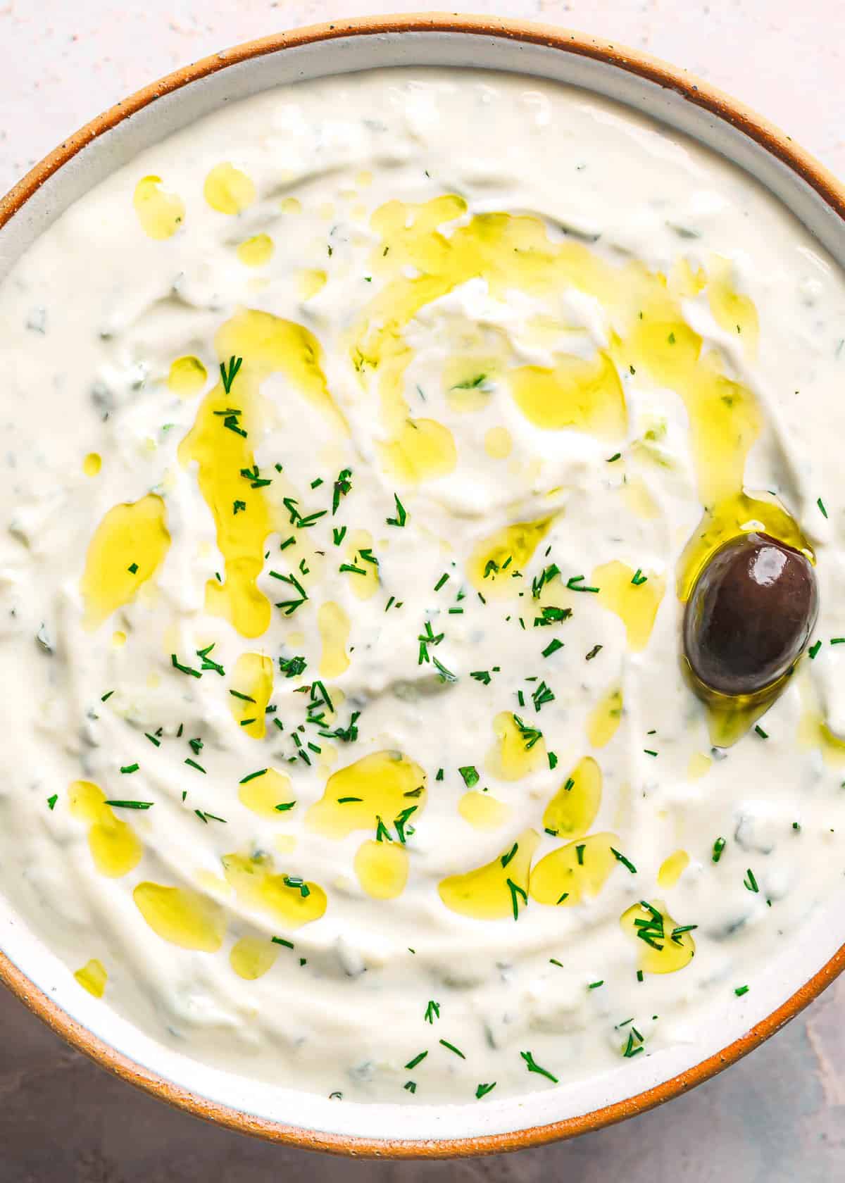 Easy Homemade Tzatziki Sauce with Fresh Cucumber and Greek Yogurt.
