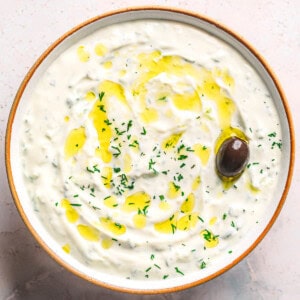 Easy Homemade Tzatziki Sauce with Fresh Cucumber and Greek Yogurt.