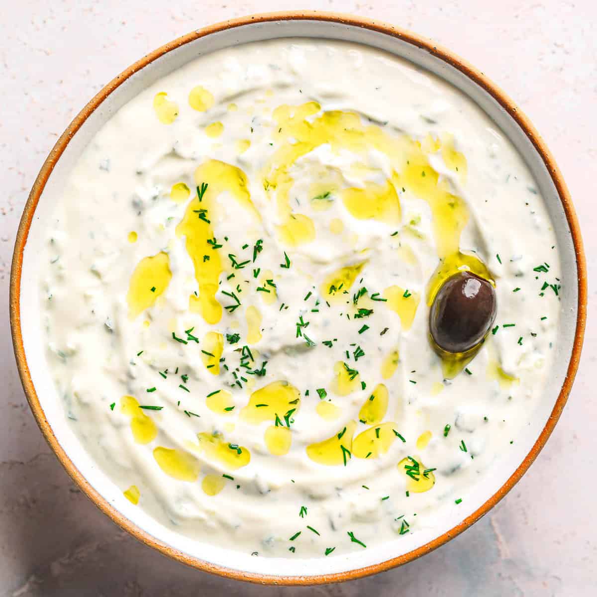 Easy Homemade Tzatziki Sauce with Fresh Cucumber and Greek Yogurt.