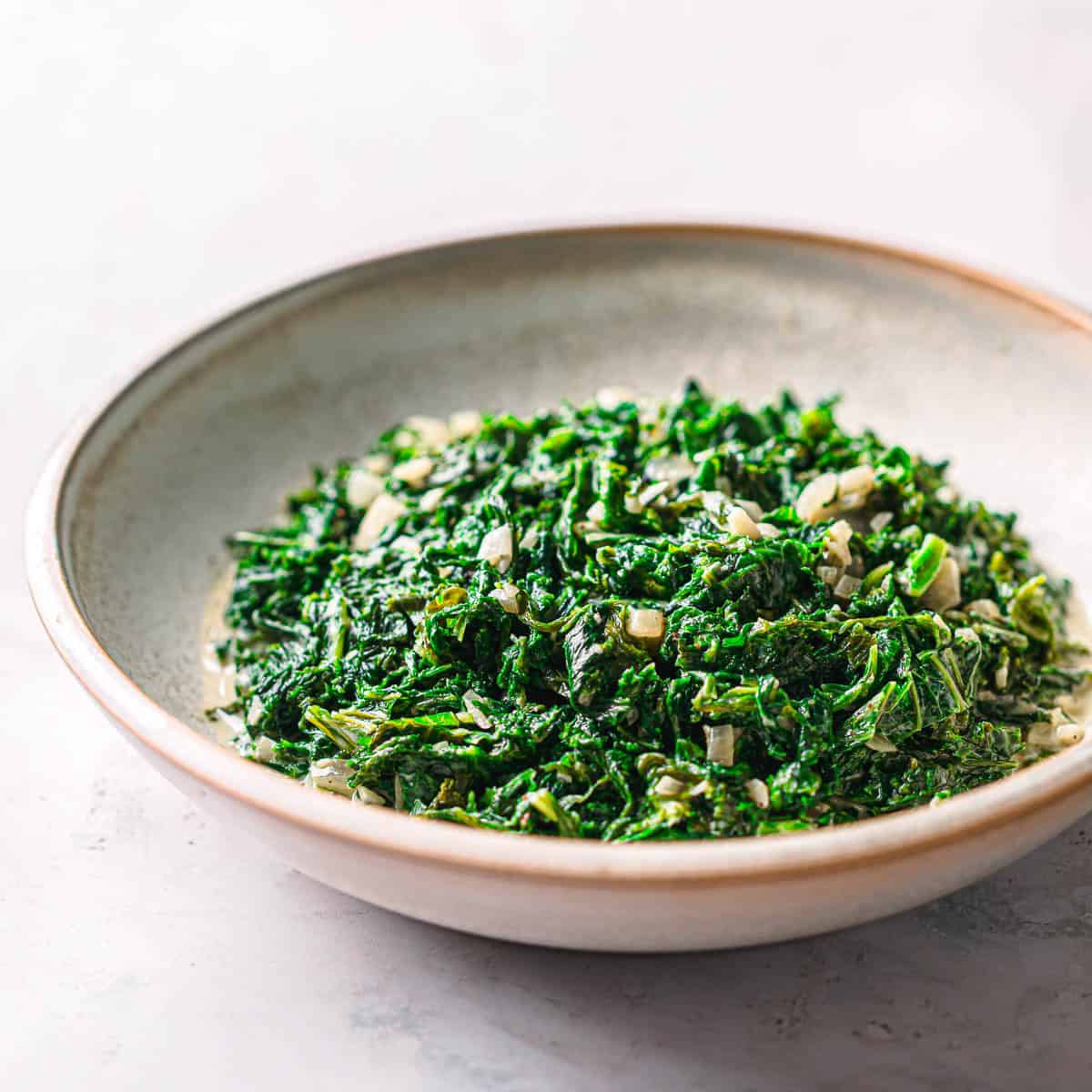 Creamed mustard greens recipe.